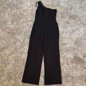 Crystal Sky Black One-Shoulder Jumpsuit